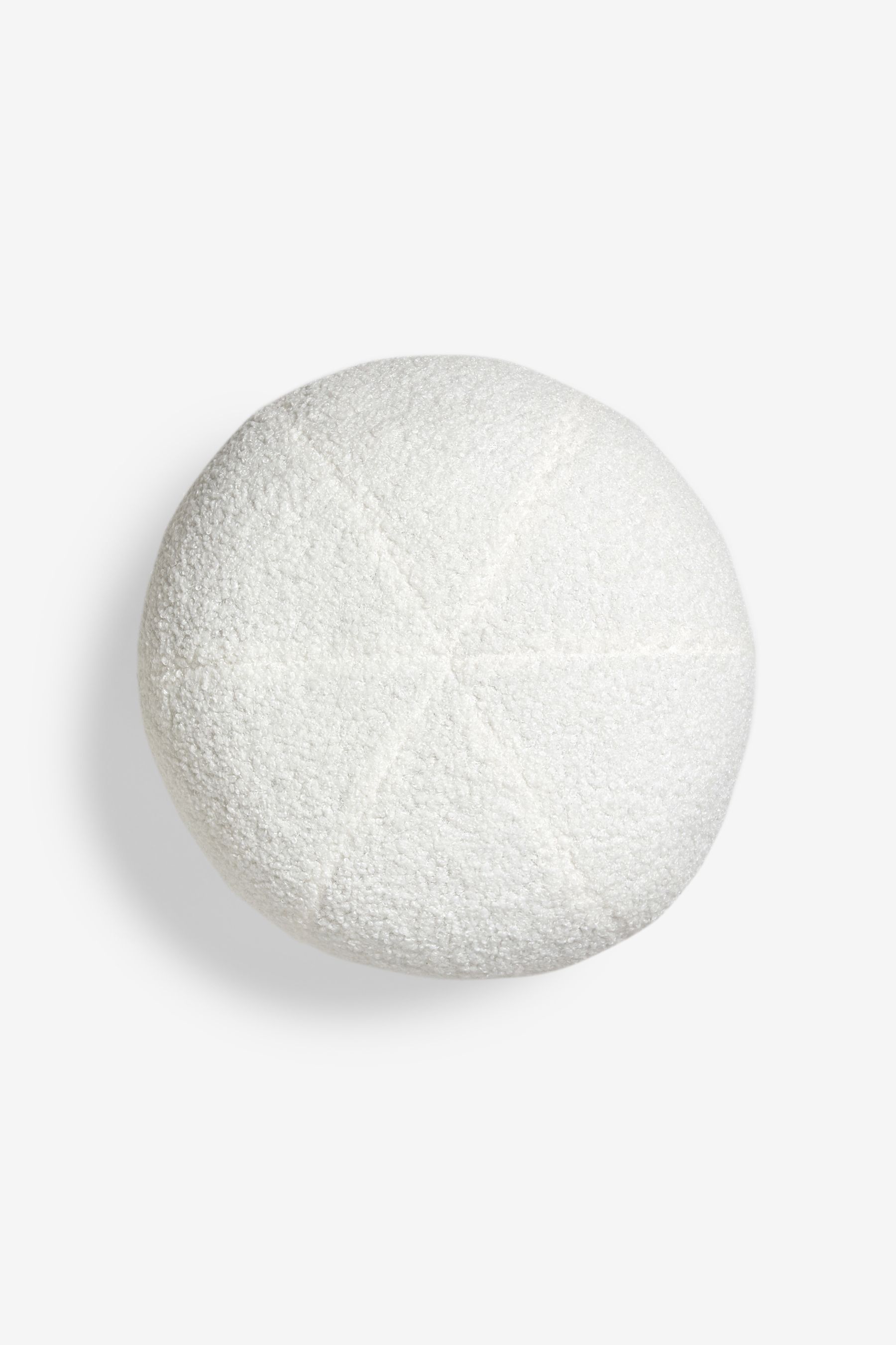 Ivory White Otis Round Borg Ball Cushion