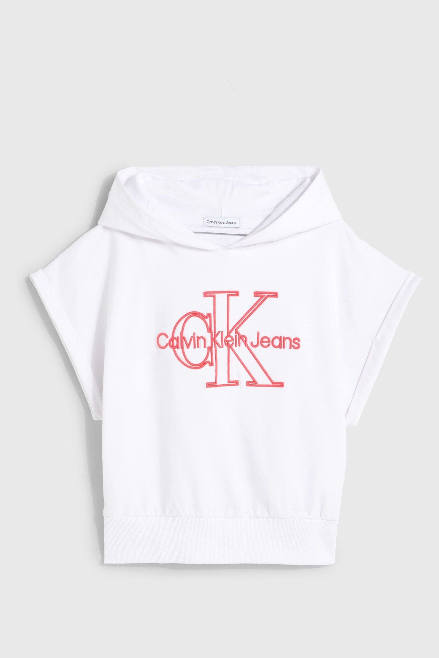 Calvin klein short sleeve hoodie hotsell