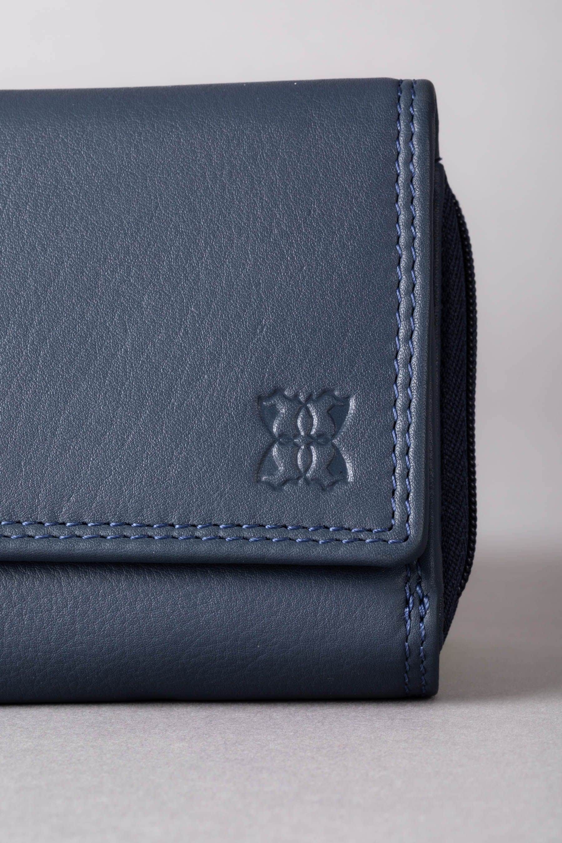 Navy blue leather purse 2025