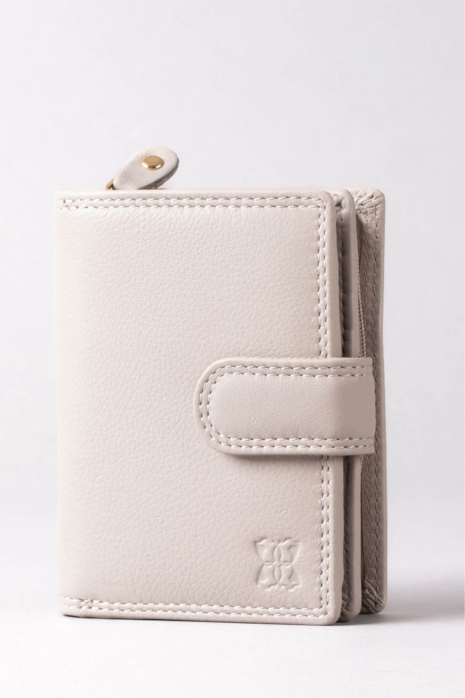 Lakeland Leather Grey Small Leather Tab Purse