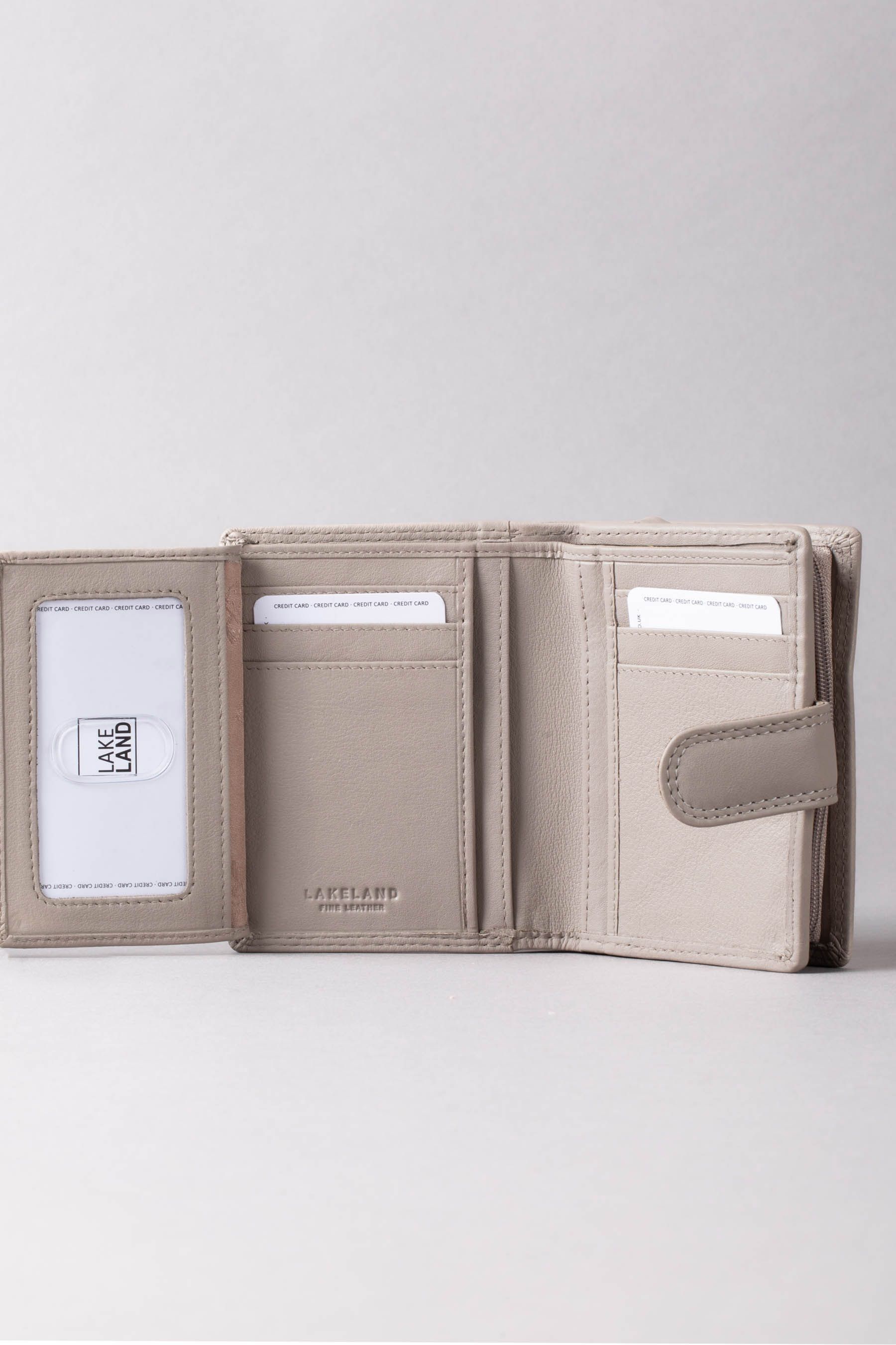 Buy Lakeland Leather Grey Small Leather Tab Purse from Next Ireland