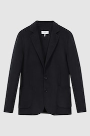 Reiss Navy Flutter Slim Fit Wool Blend Single Breasted Blazer - Image 2 of 7