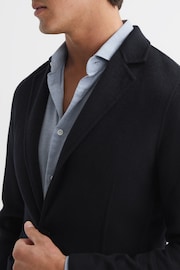 Reiss Navy Flutter Slim Fit Wool Blend Single Breasted Blazer - Image 4 of 7