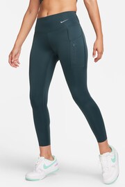 Nike Green Go Firm-Support Mid-Rise 7/8 Leggings with Pockets - Image 3 of 10