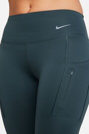 Nike Green Go Firm-Support Mid-Rise 7/8 Leggings with Pockets - Image 4 of 10