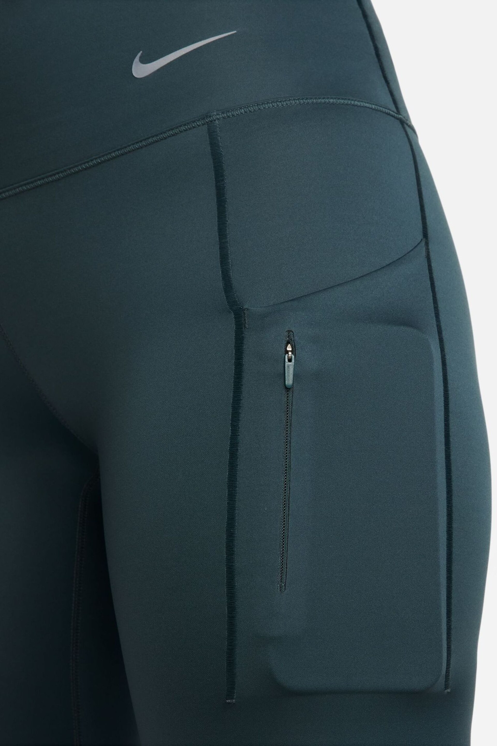 Nike Green Go Firm-Support Mid-Rise 7/8 Leggings with Pockets - Image 9 of 10