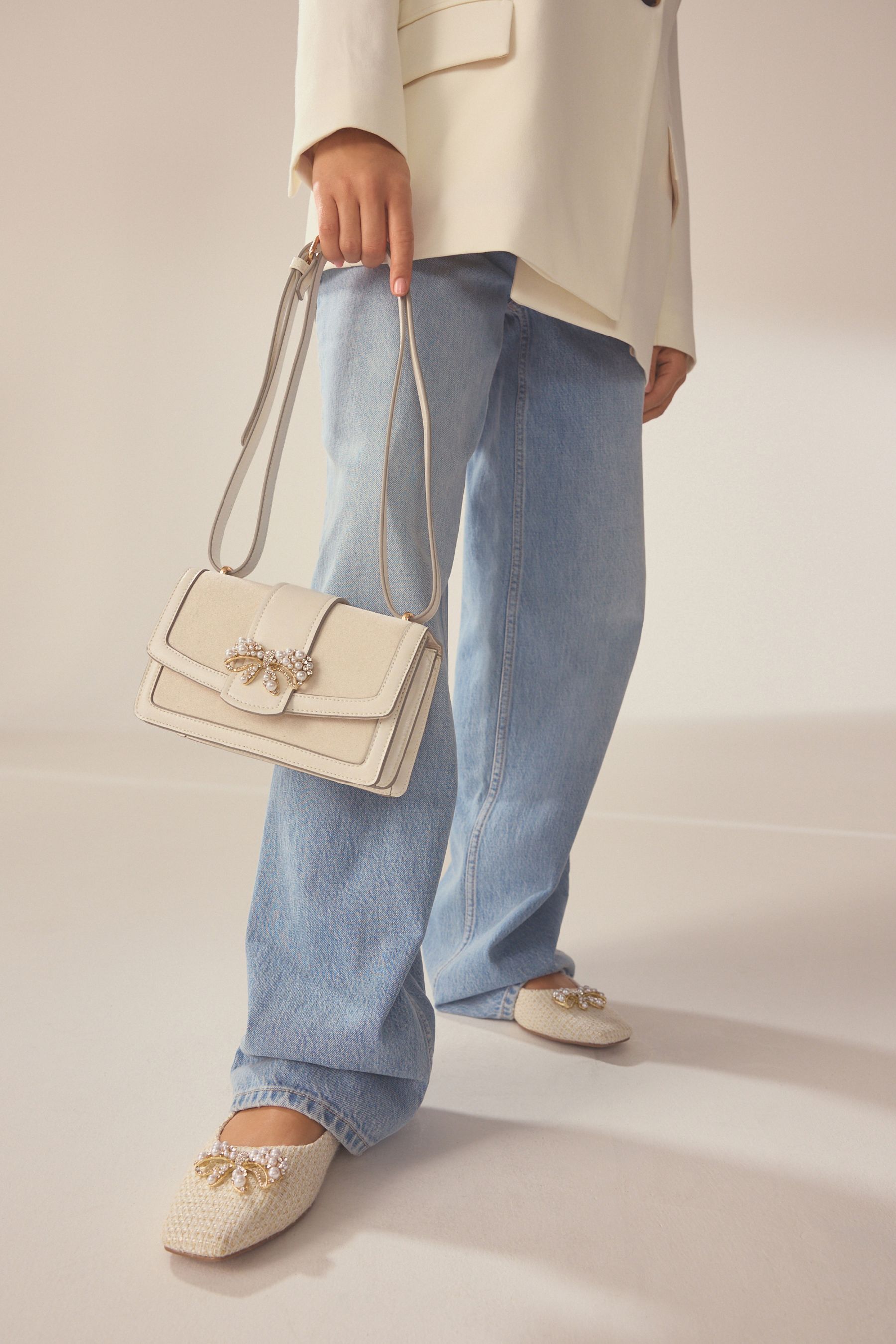 Buy Bone Bow Embellished Cross Body Bag from Next Luxembourg
