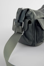 Grey Satin Utility Pocket Cross-Body Bag - Image 6 of 7