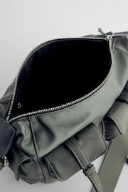 Grey Satin Utility Pocket Cross-Body Bag - Image 7 of 7