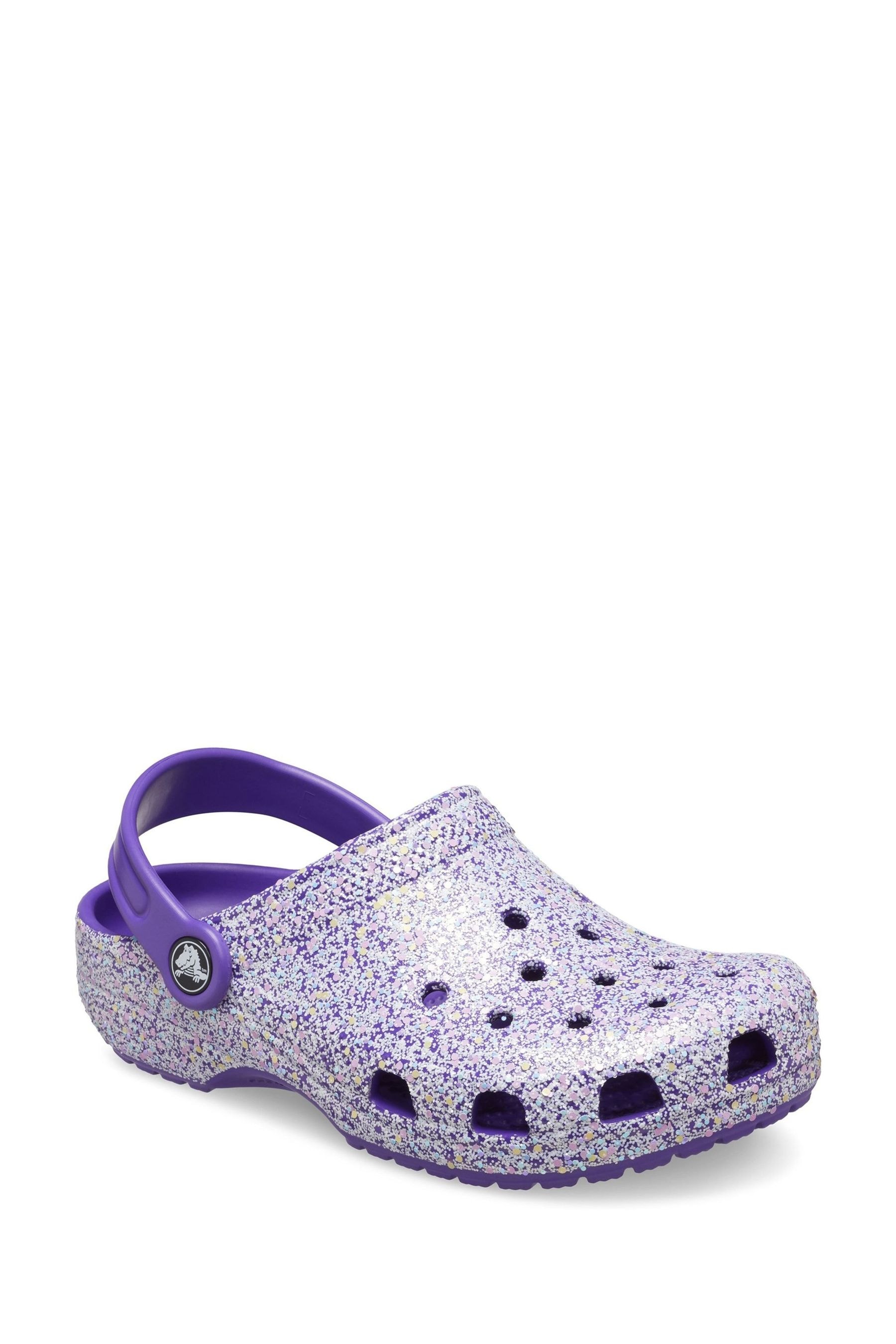 Purple shop glitter crocs