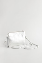 Silver Leather Fringe Western Cross-Body Bag - Image 6 of 9