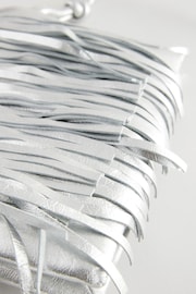 Silver Leather Fringe Western Cross-Body Bag - Image 7 of 9