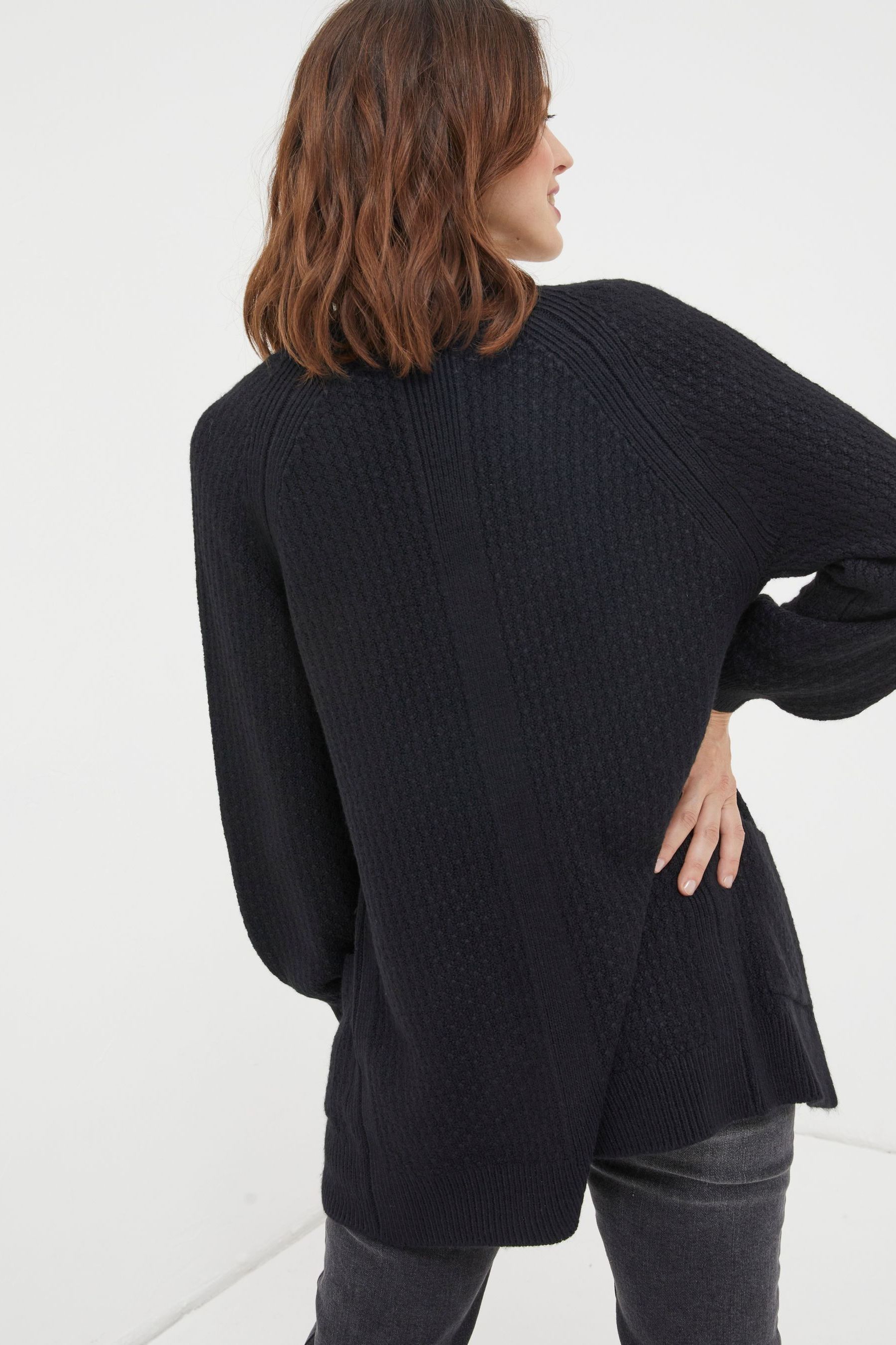 Buy FatFace Black Hannah Edge To Edge Cardigan from Next Luxembourg