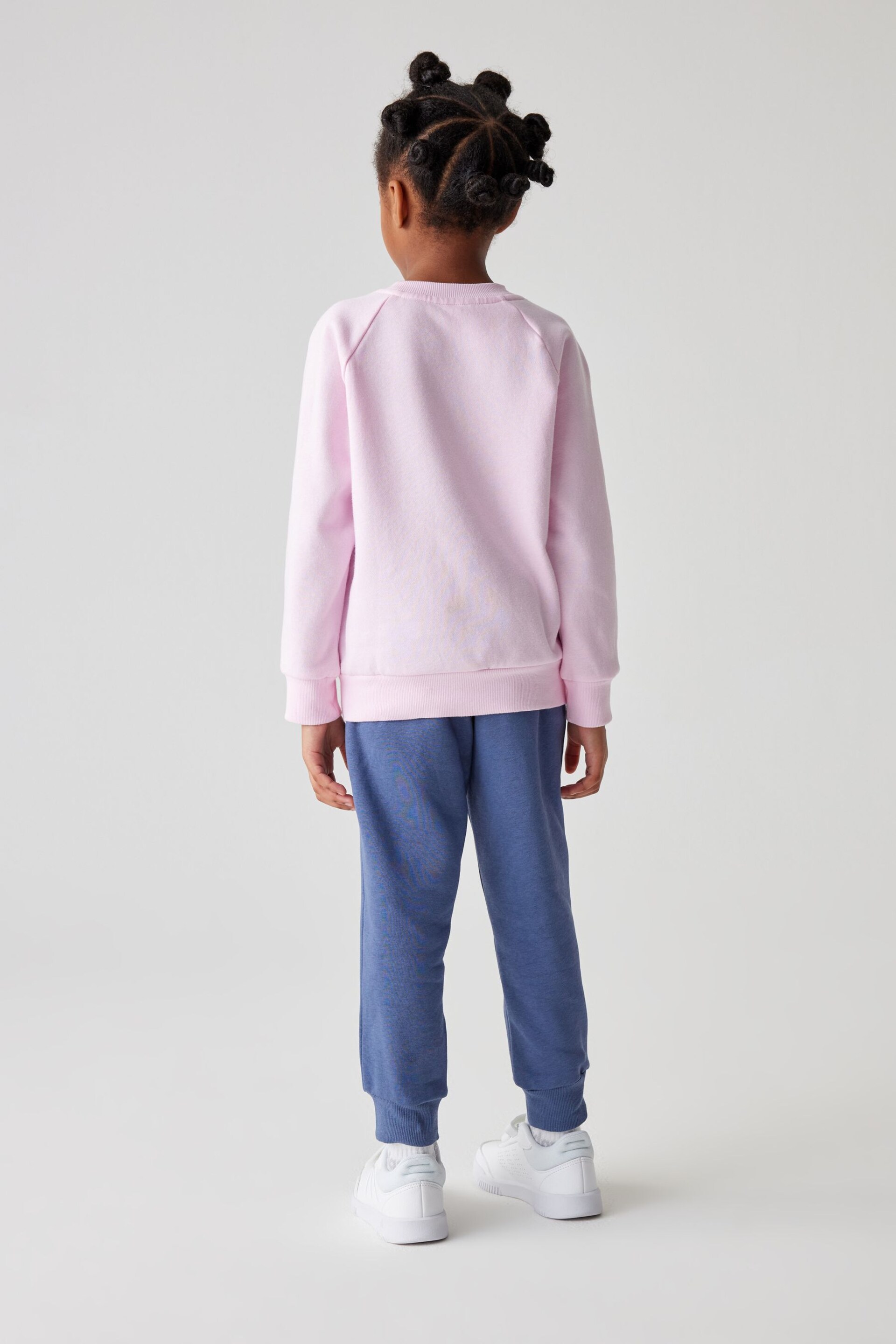 adidas Pink/Blue Sportswear Essentials Logo Fleece Jogger Set - Image 2 of 11