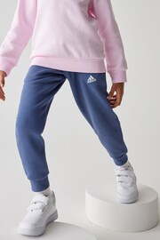 adidas Pink/Blue Sportswear Essentials Logo Fleece Jogger Set - Image 3 of 11