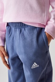 adidas Pink/Blue Sportswear Essentials Logo Fleece Jogger Set - Image 4 of 11