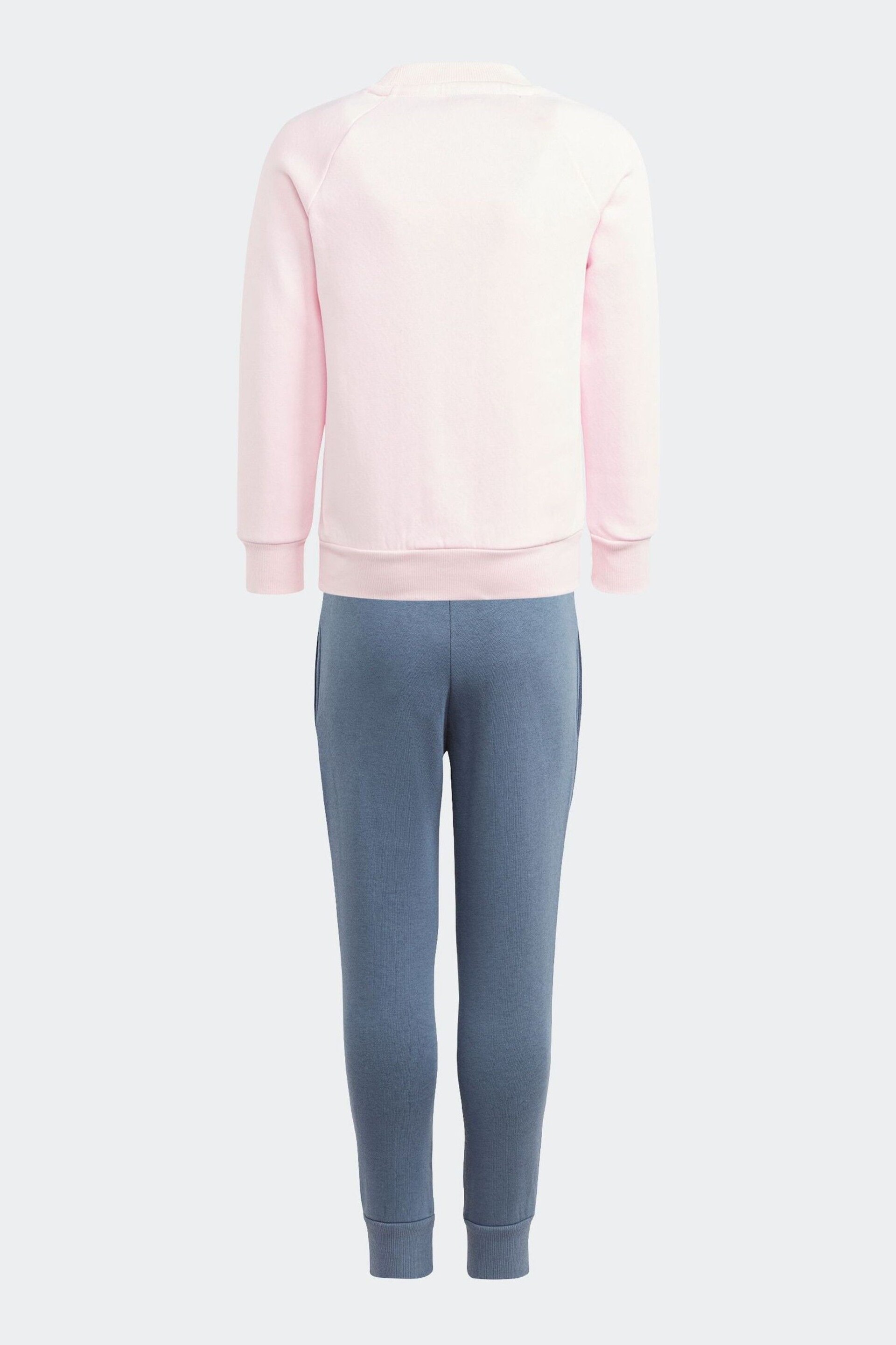 adidas Pink/Blue Sportswear Essentials Logo Fleece Jogger Set - Image 7 of 11