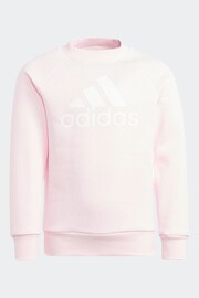 adidas Pink/Blue Sportswear Essentials Logo Fleece Jogger Set - Image 8 of 11