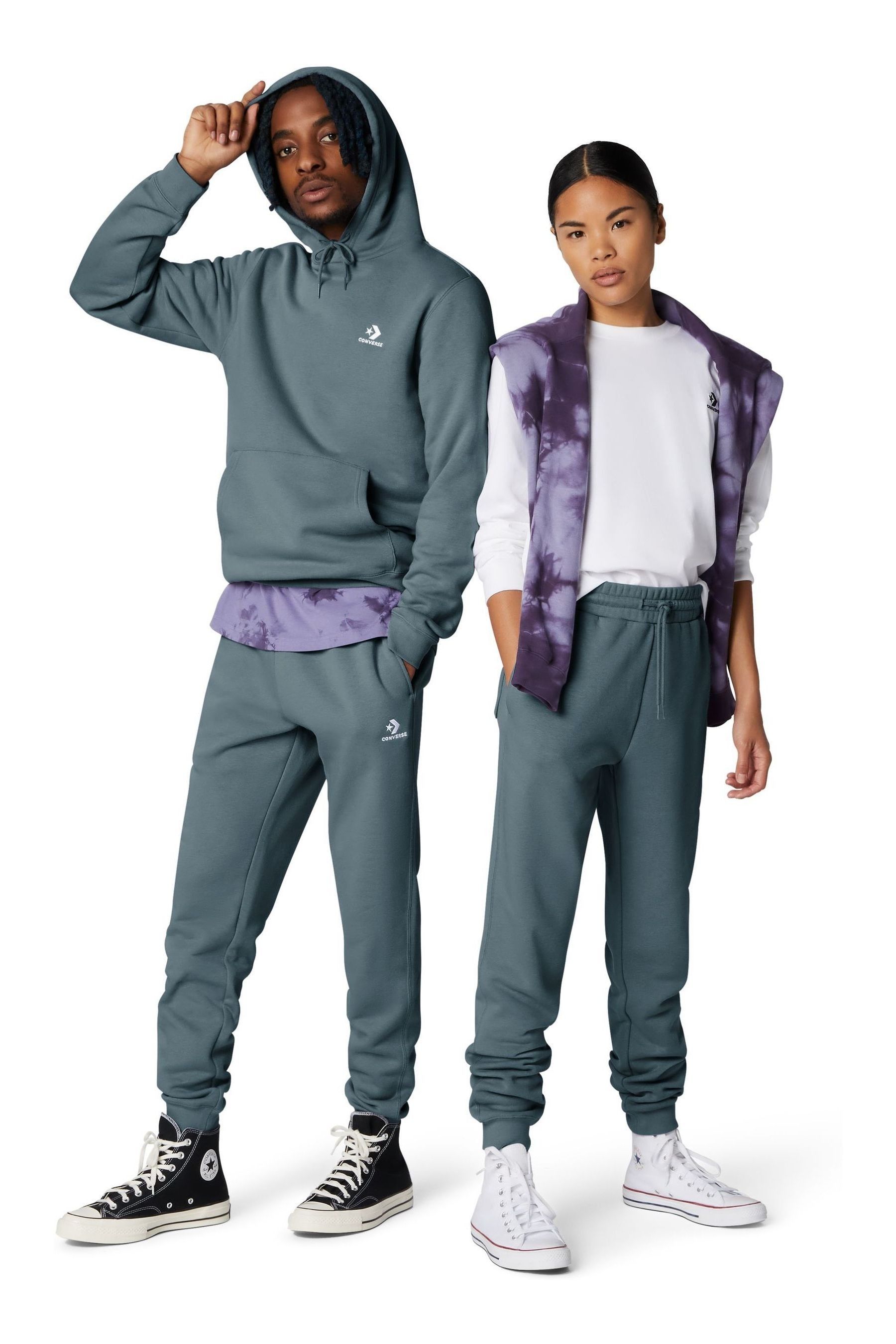 Buy Converse Grey Star Chevron Crew Joggers from Next Qatar
