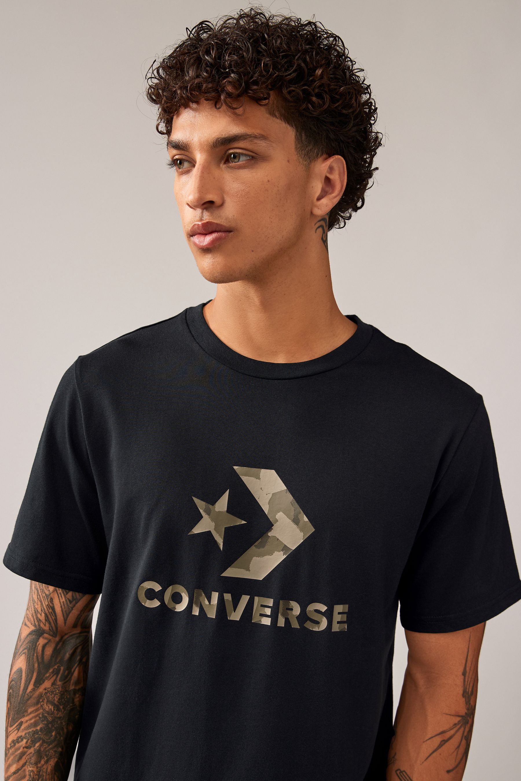 Buy Converse Black Stitch Camo 100 Cotton T Shirt from Next USA