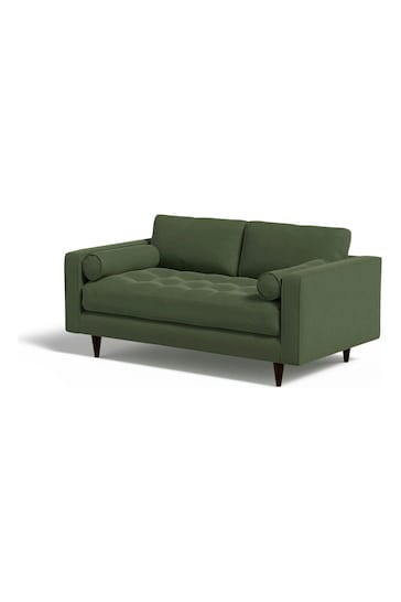 MADE.COM Matt Velvet Grass Green Scott 2 Seater Sofa