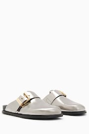 AllSaints Silver Venus Shearling Mules - Image 2 of 7