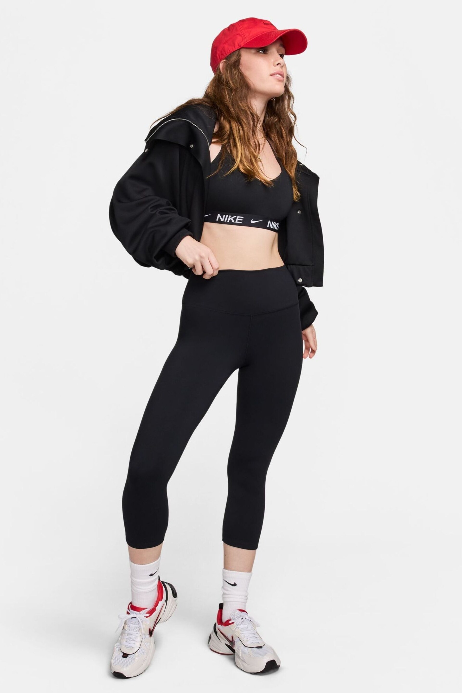 Nike Black One High-Waisted Crop Leggings - Image 7 of 9