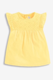 JoJo Maman Bébé Yellow Girls' Pretty Embroidered Top - Image 1 of 1