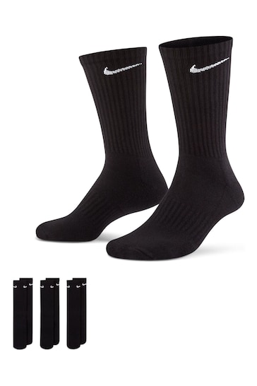 Nike Black Everyday Cushioned Crew Socks 3 Pack