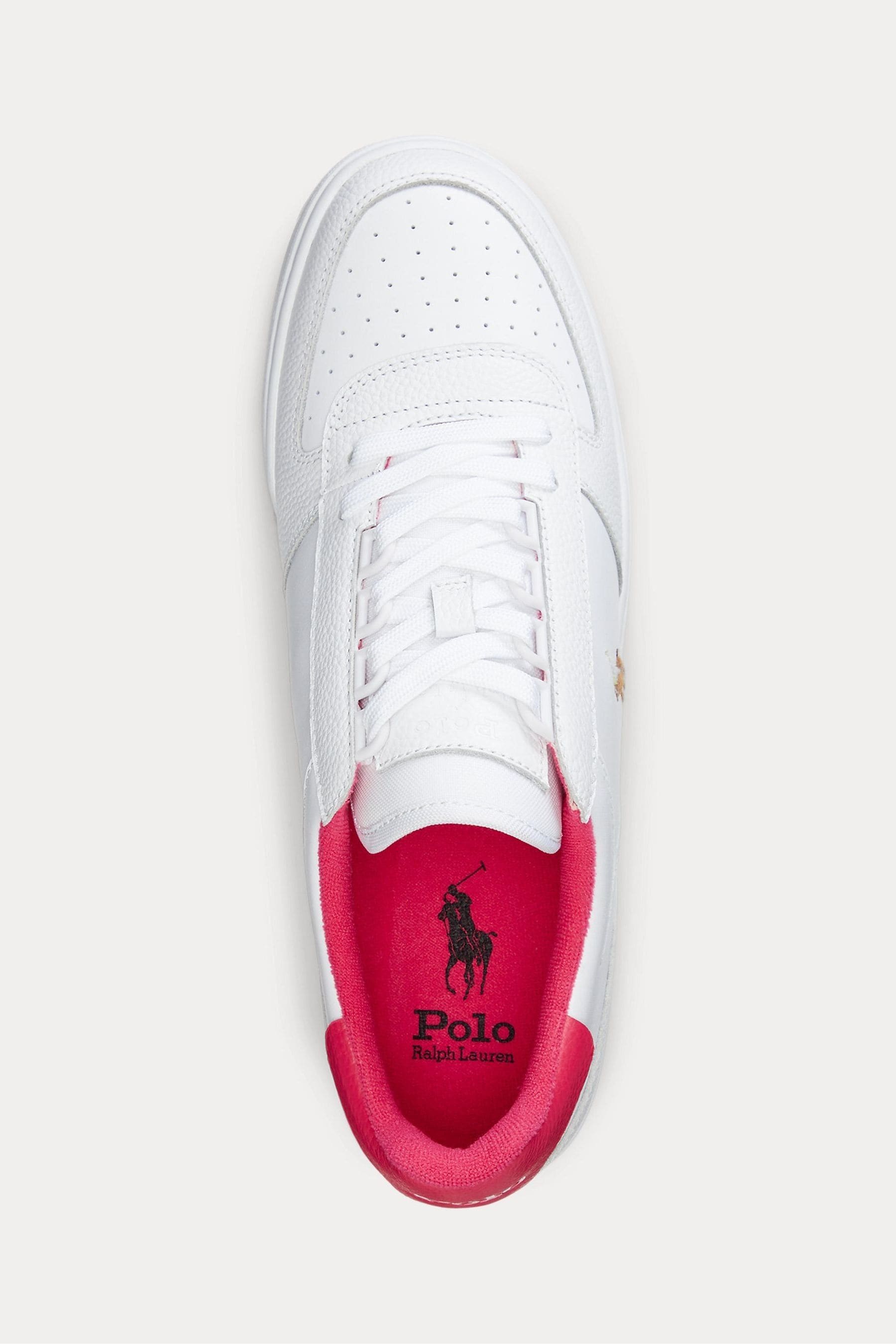 Pink ralph lauren trainers on sale