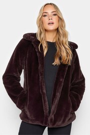 Long Tall Sally Dark Purple Faux Fur Jacket - Image 1 of 4