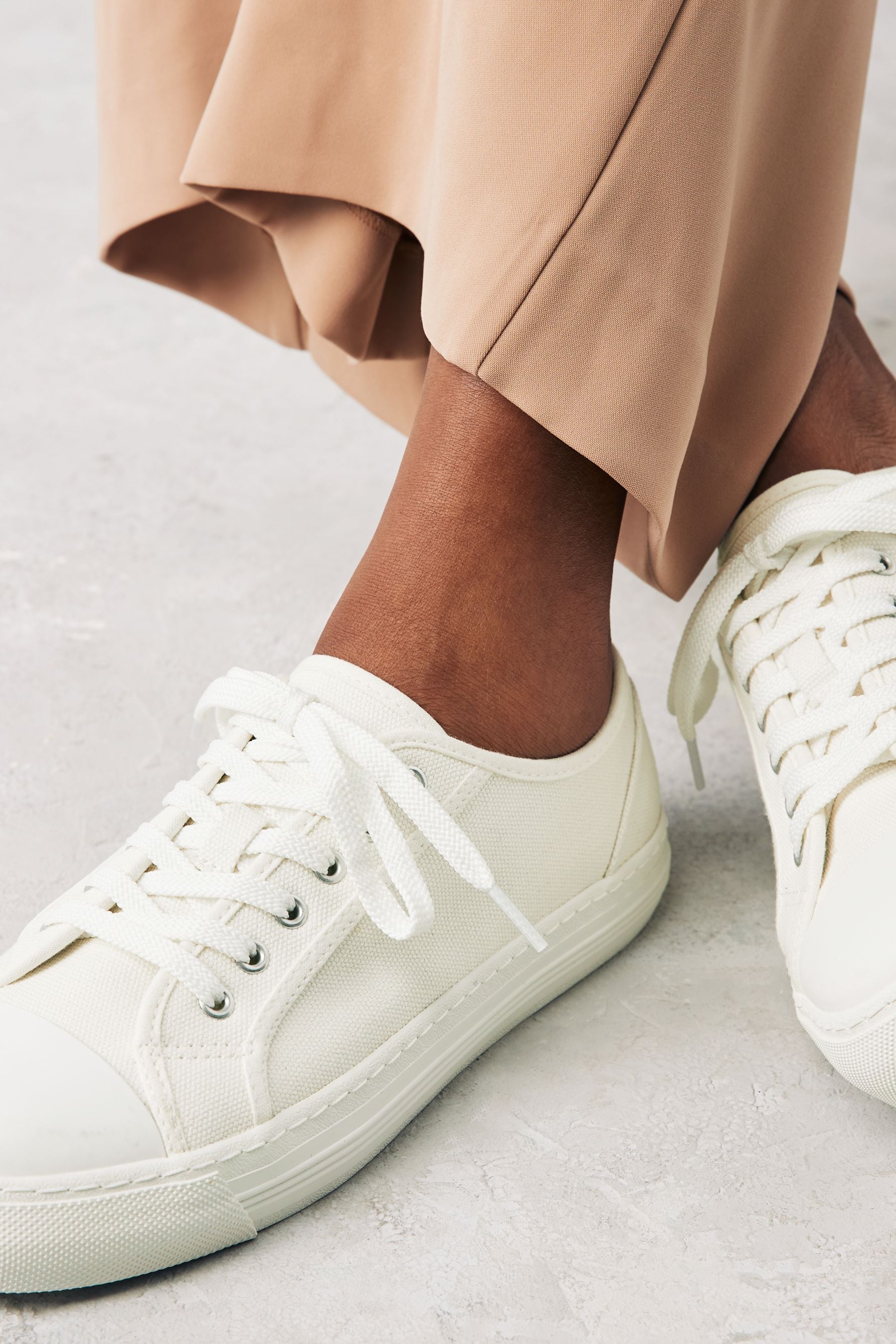 NEXT White Forever Comfort Canvas Baseball Trainers 3 EU 35.5 Womens