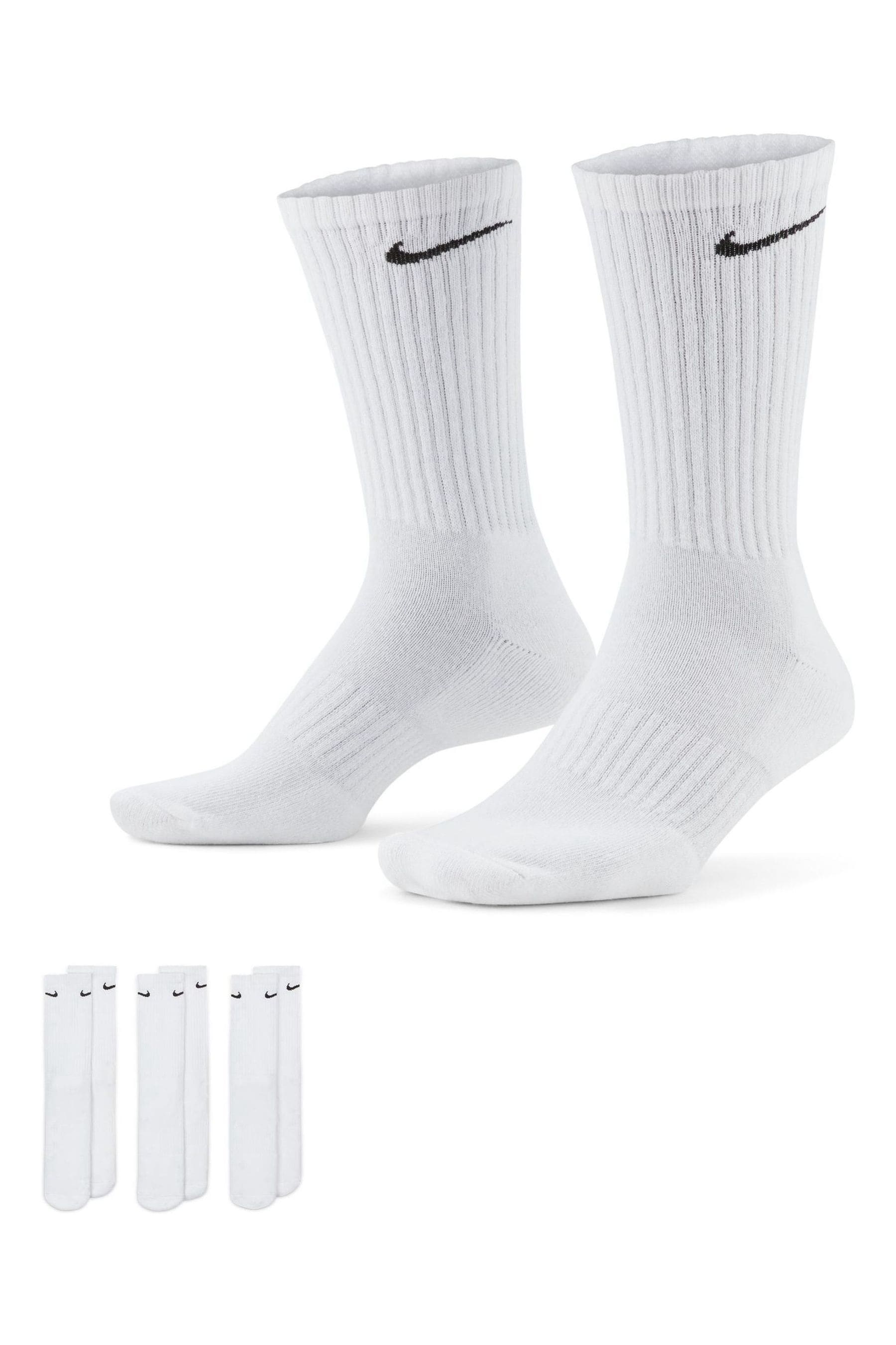 Buy Nike White Everyday Cushioned Crew Socks 3 Pack from the Next UK online shop