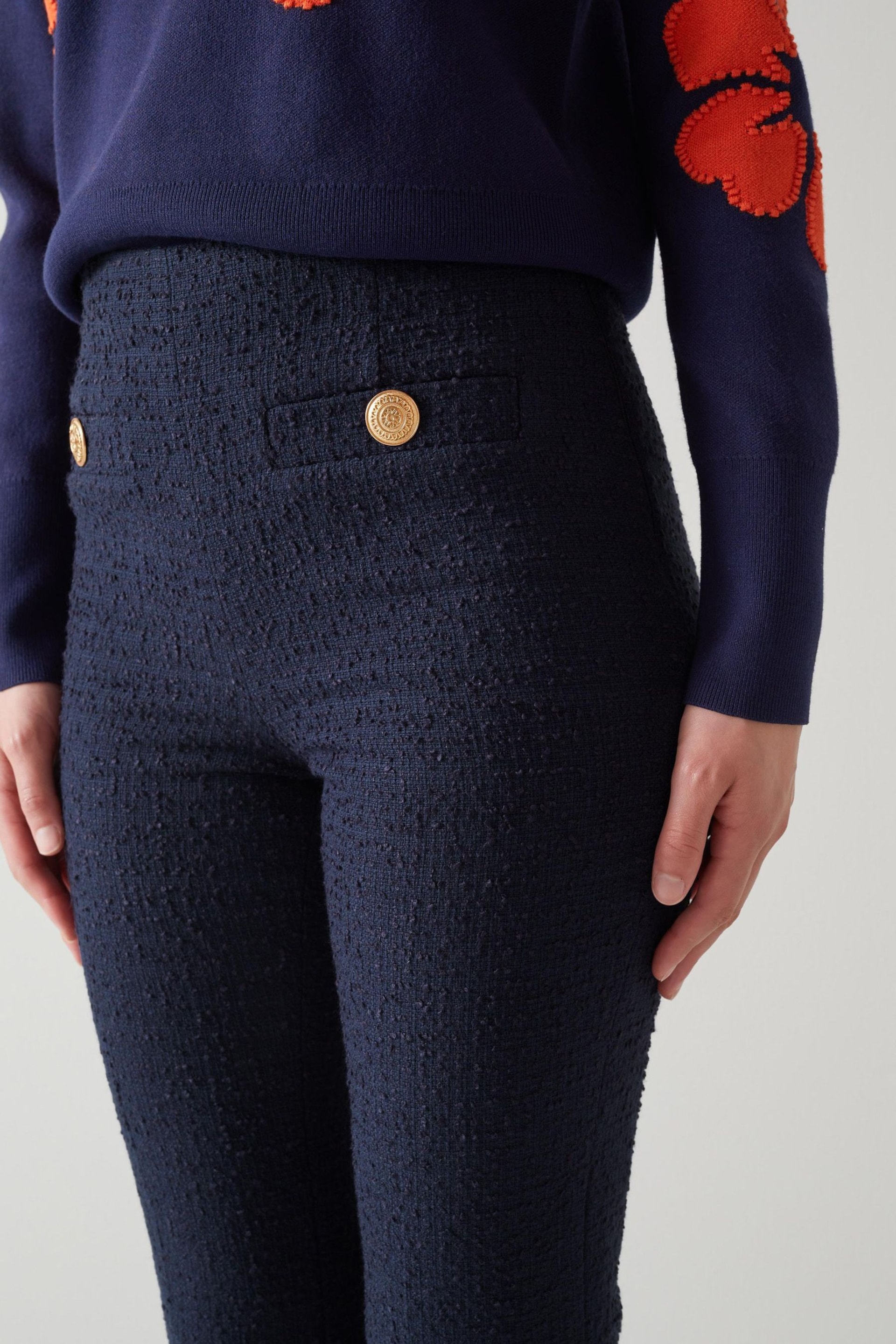 LK Bennett  Alexa Cotton Italian Tweed Trousers - Image 3 of 4