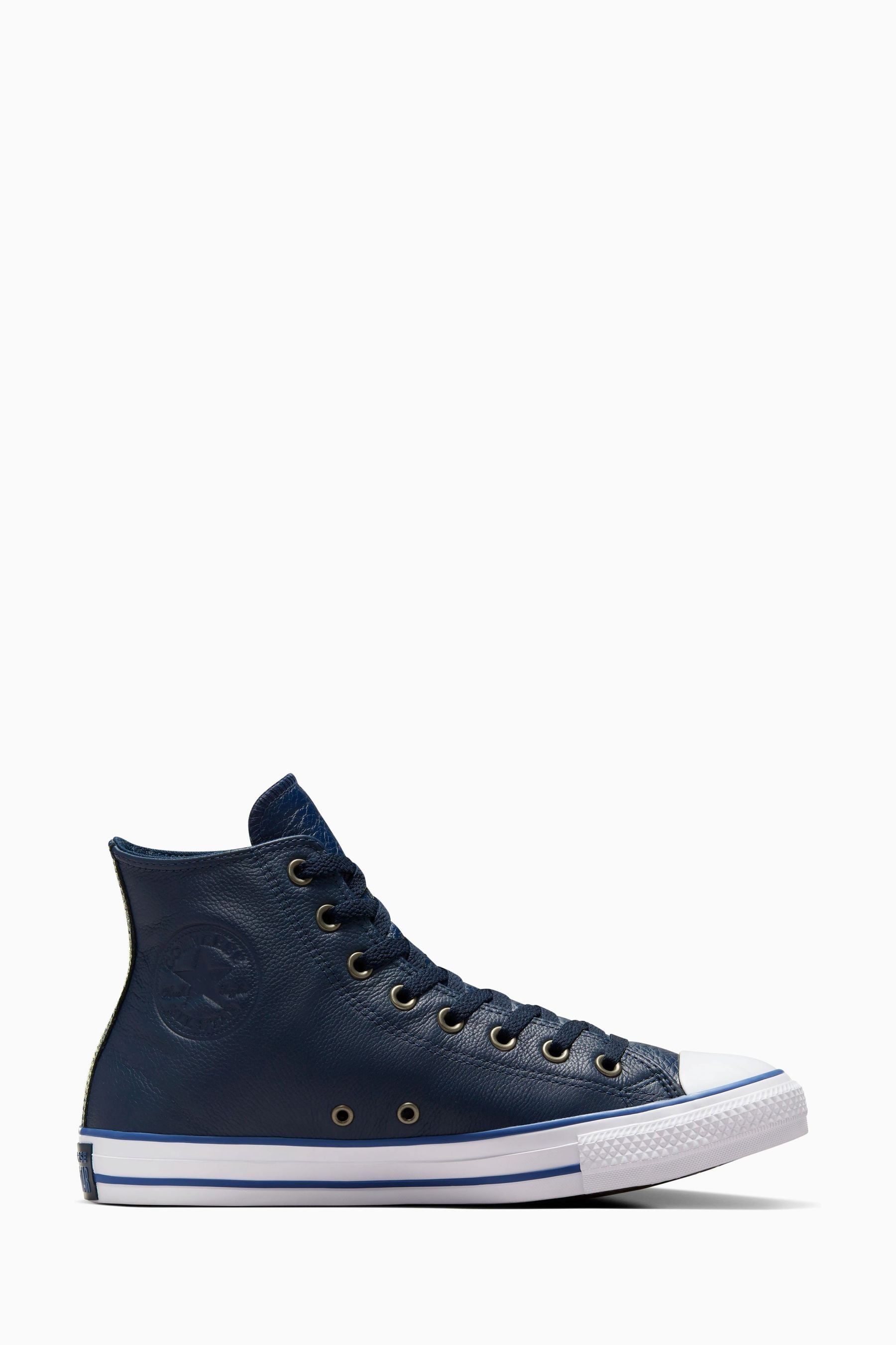 Blue leather chuck taylors outlet