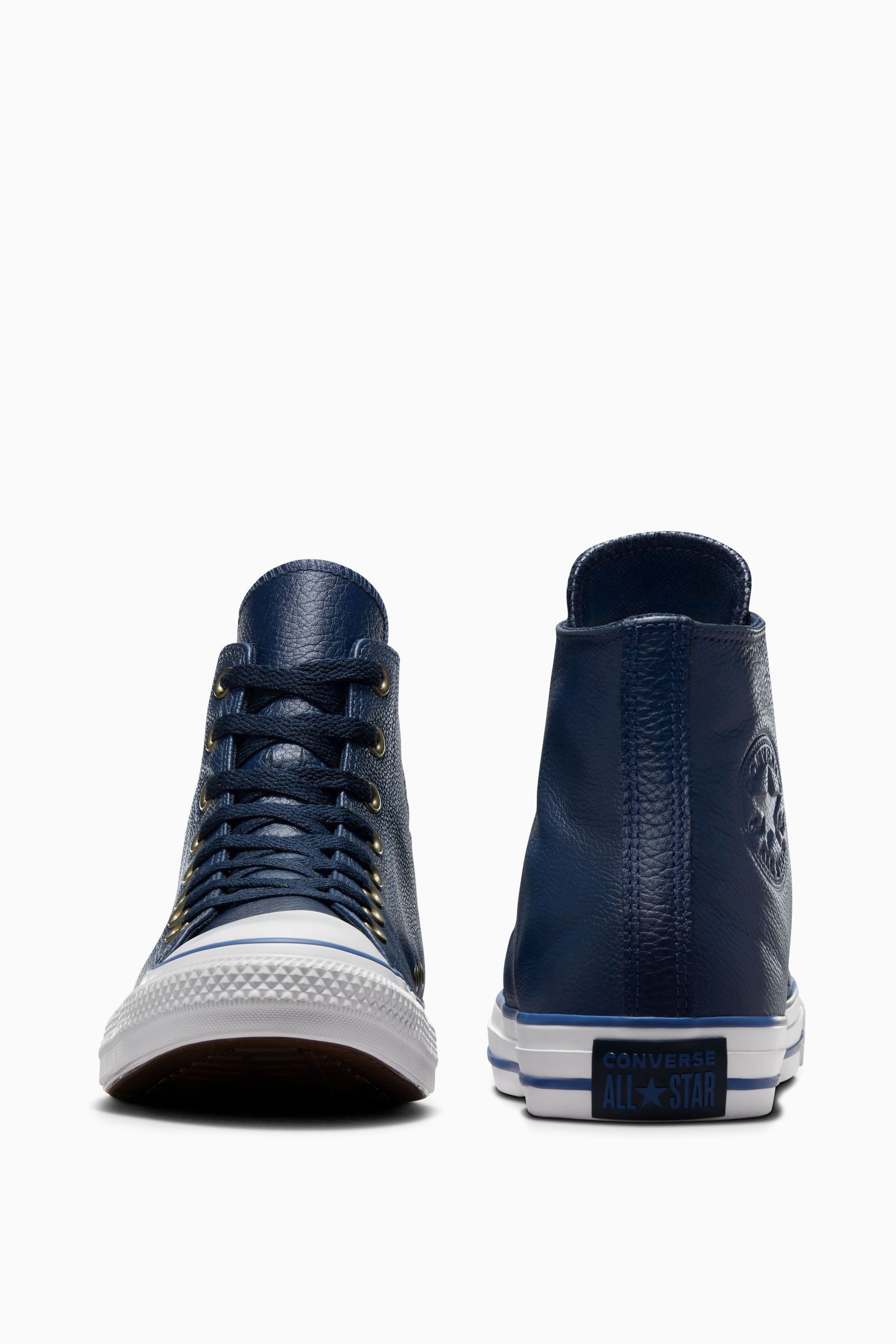 Blue leather converse shop