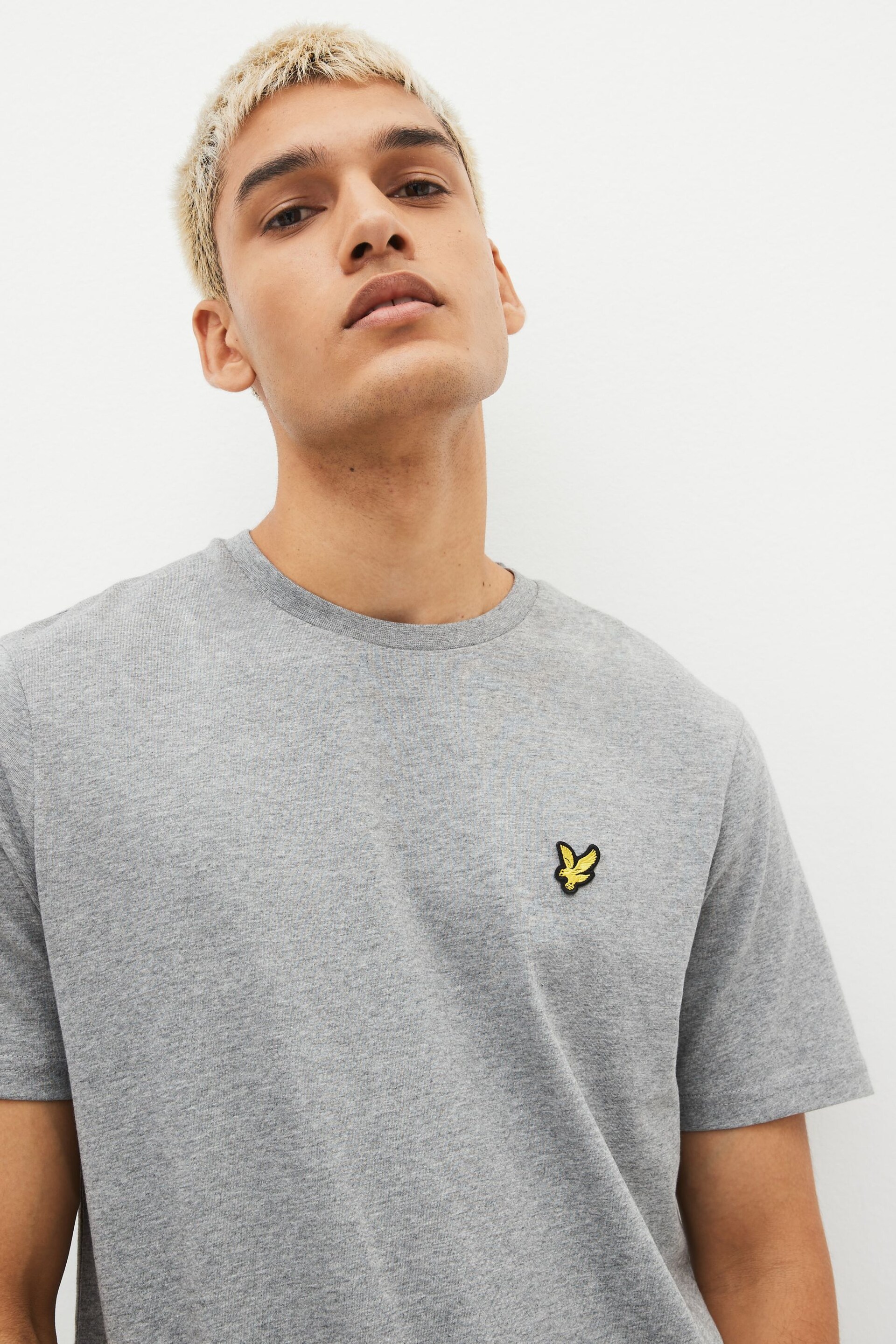 Lyle & Scott Grey Marl Lyle & Scott Crew Neck T-Shirt - Image 5 of 6