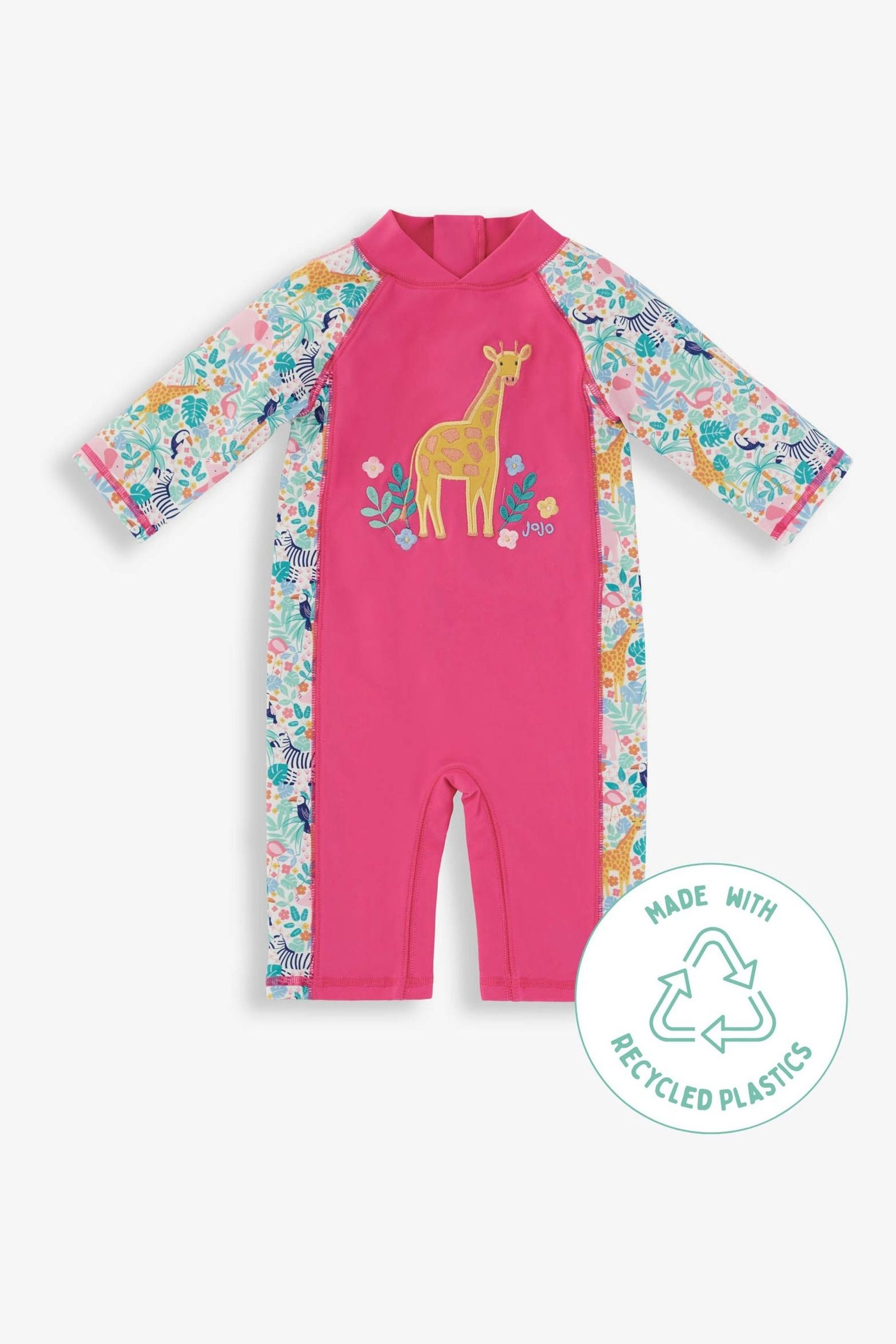 JoJo Maman B b Pink Jungle UPF 50 1 Piece Sun Protection Suit