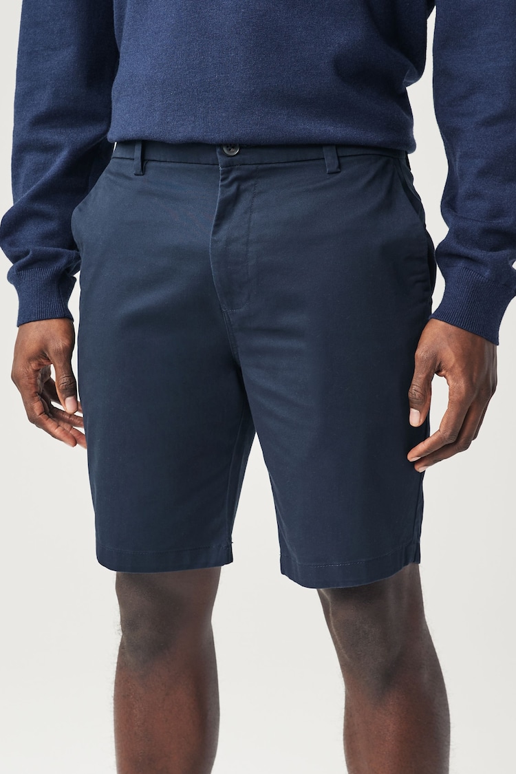 Navy Blue/Grey/Stone Slim Stretch Chinos Shorts 3 Pack - Image 3 of 12