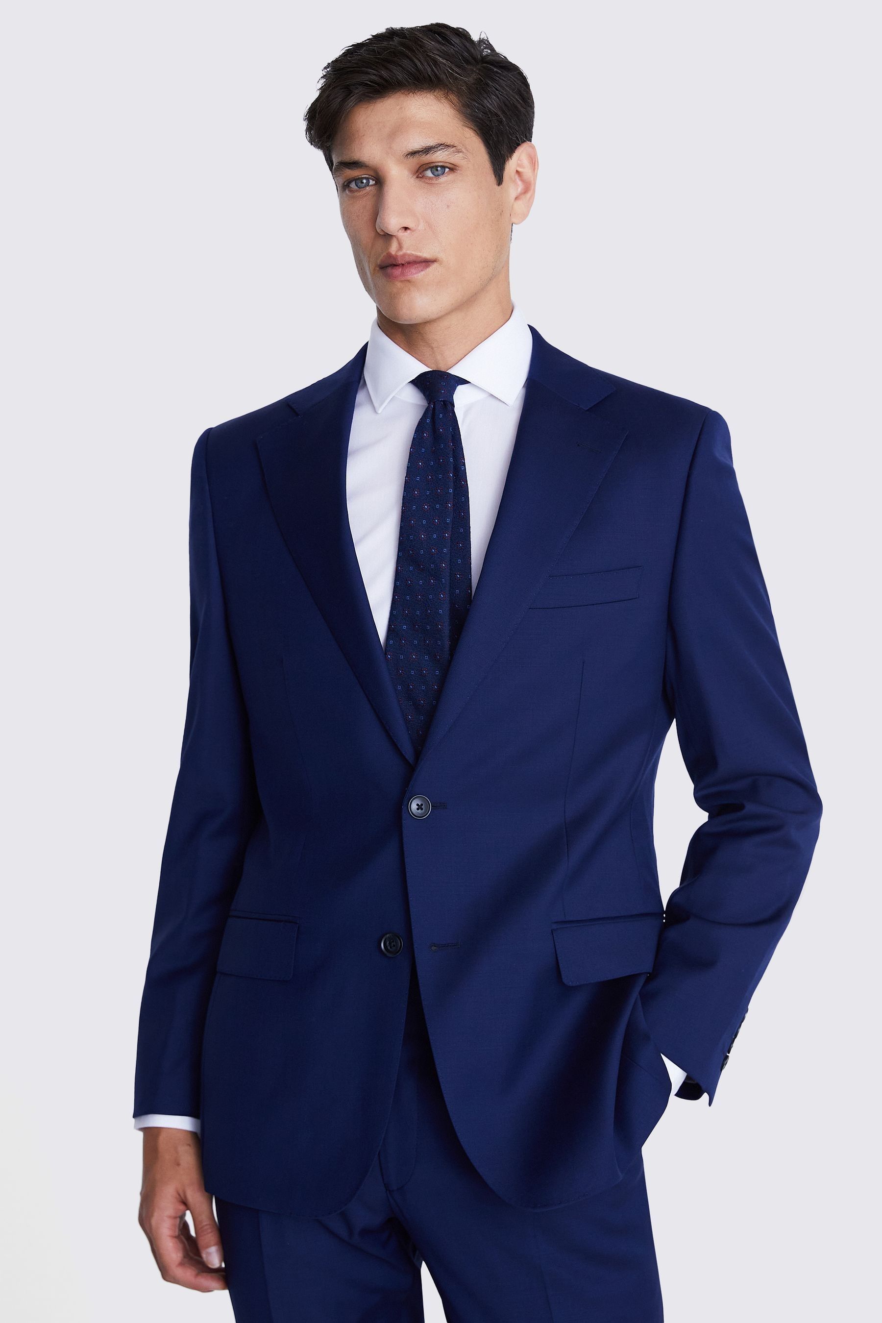 Moss london skinny fit navy black check suit top