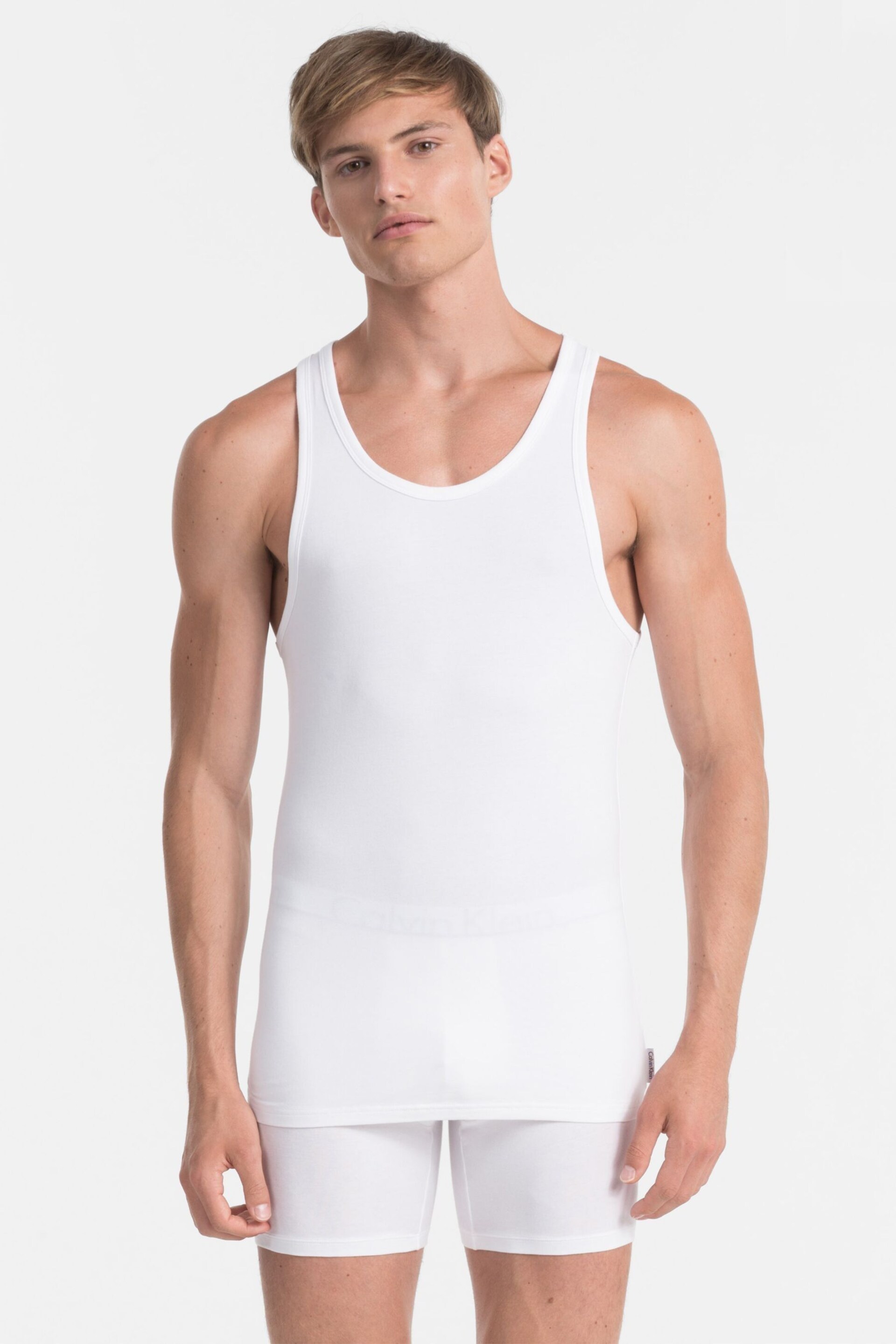 Calvin Klein White Modern Cotton Tanks 2 Pack - Image 1 of 5