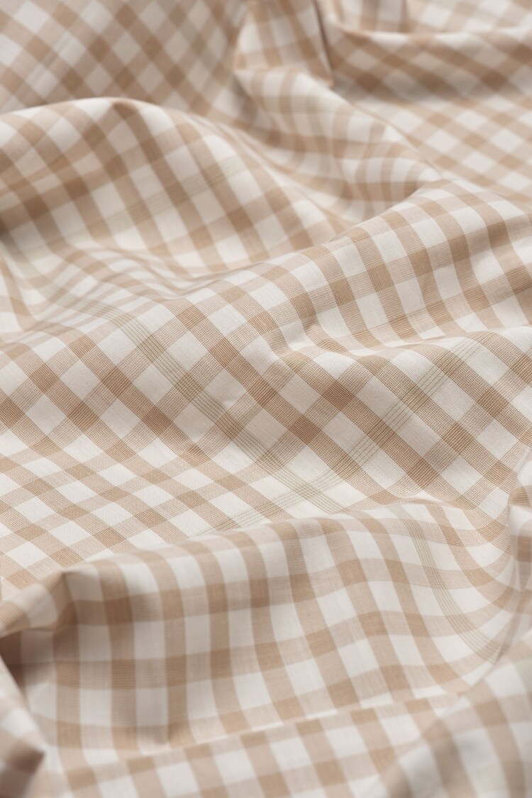 Piglet in Bed Cafe au Lait Gingham Linen Duvet Cover - Image 3 of 3