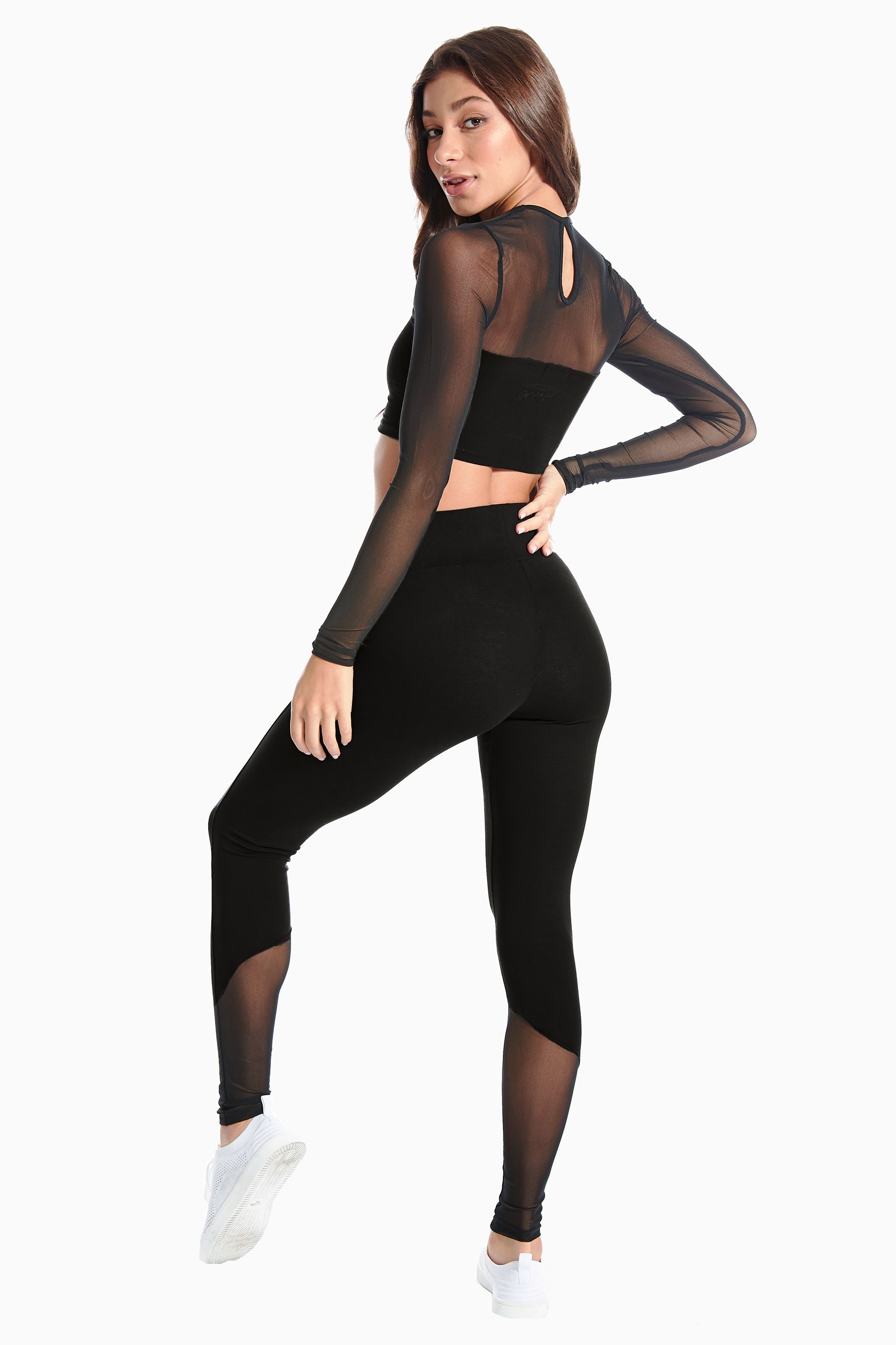 Buy Pineapple Black Mesh Panel High Waisted Leggings from the Next UK online shop