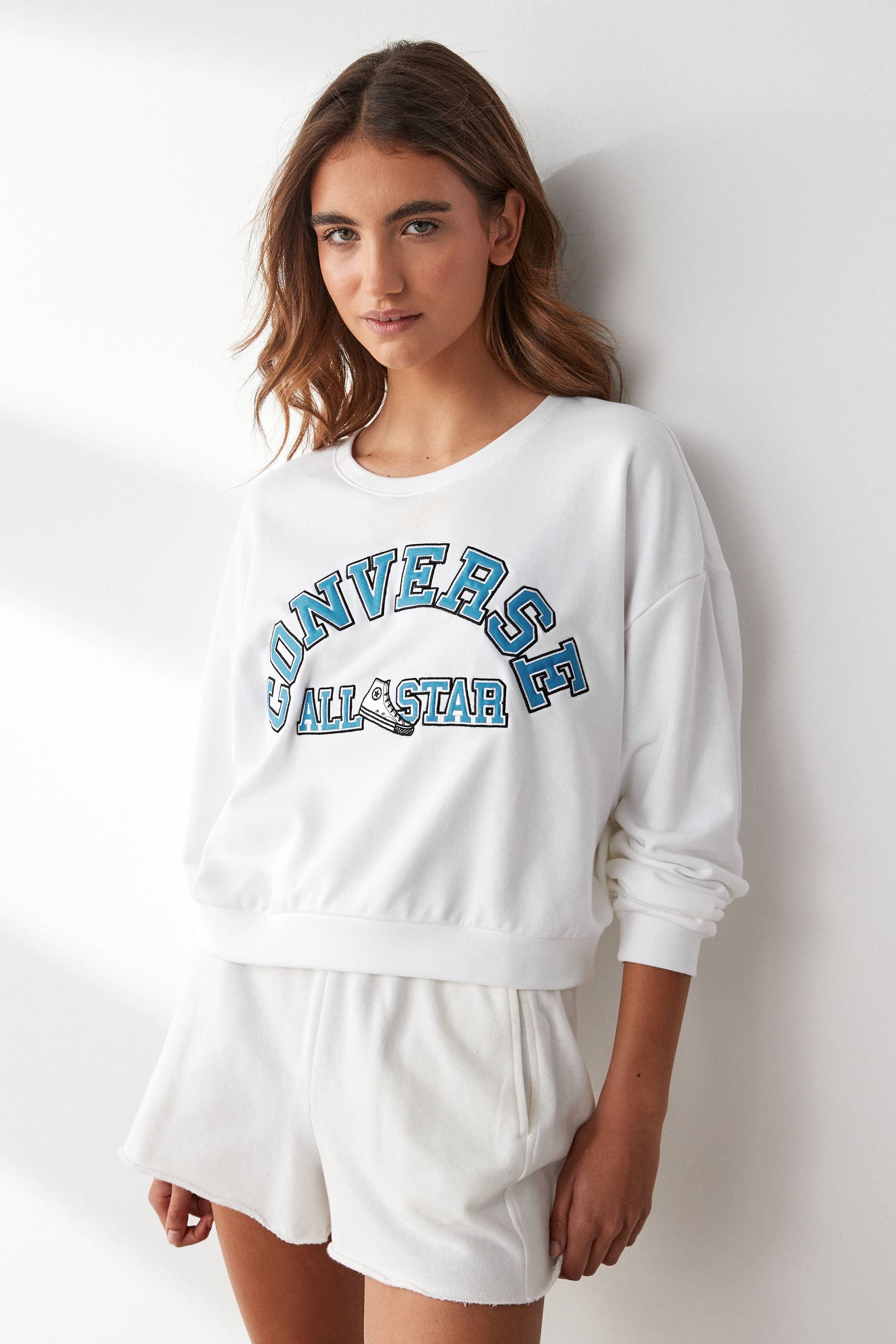Converse White Retro Chuck Heritage Crew Sweatshirt