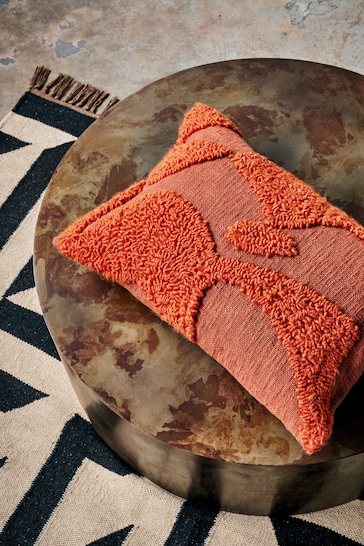 French Connection Tangerine Tangelo Tufted Cushion