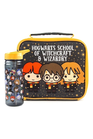 Vanilla Underground Black Harry Potter Unisex Kids Lunch Bag and Bottle Set
