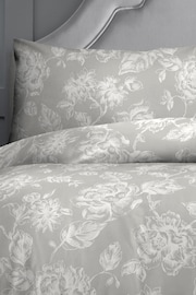 D&D Grey Mishka Vintage Floral Duvet Cover and Pillowcase Set - Image 2 of 4