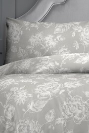 D&D Grey Mishka Vintage Floral Duvet Cover and Pillowcase Set - Image 3 of 4