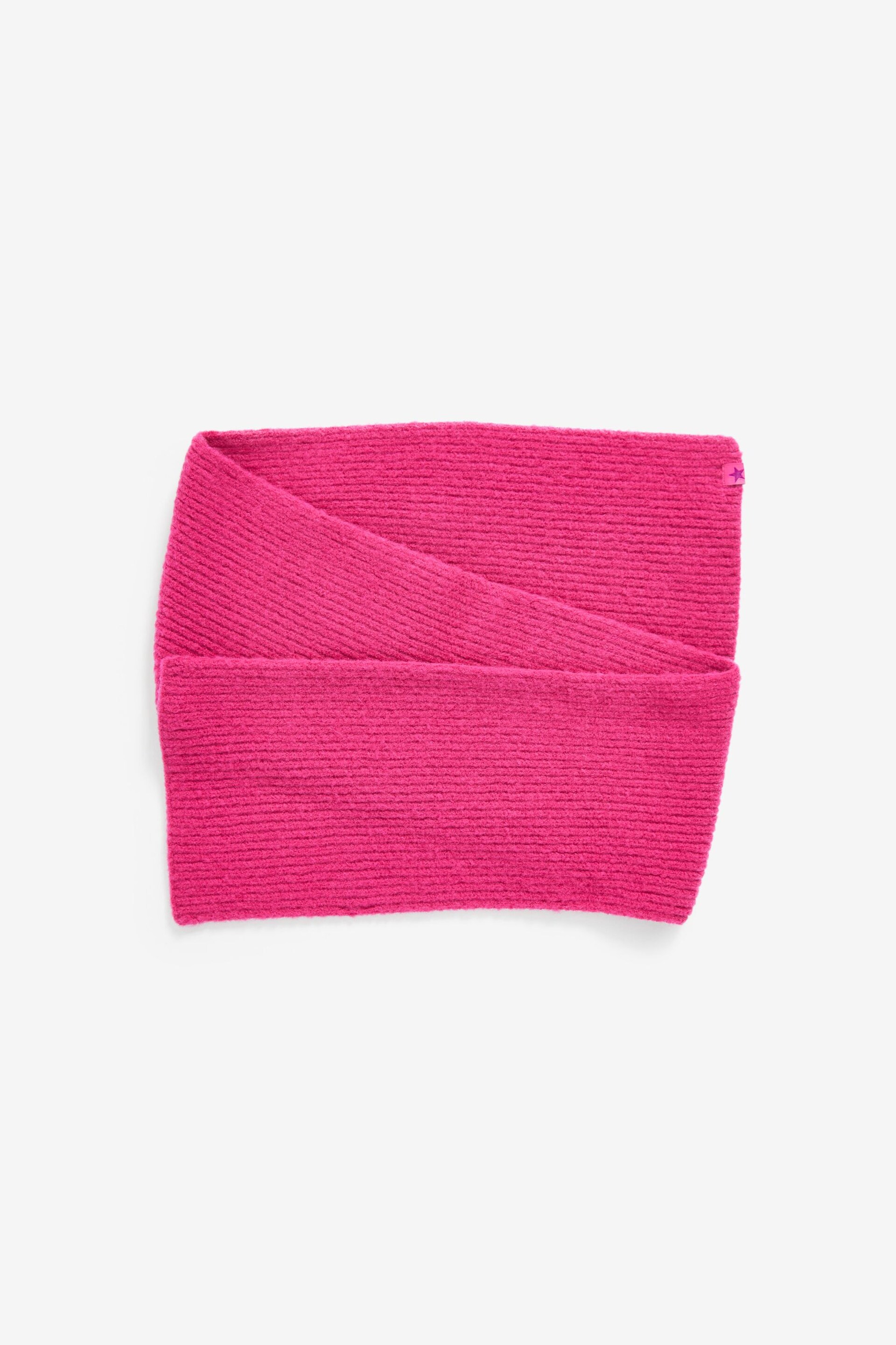 Bright Pink Soft Ribbed Hat, Gloves And Scarf Set (3-16yrs) - Image 4 of 5