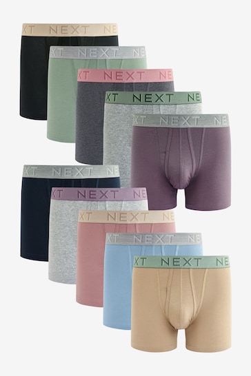 Blue/Grey/Pink 10 pack A-Front Boxers